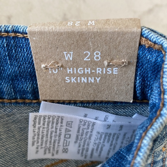 Madewell 10” High Rise Skinny Magic Pockets sz 28 NWT - Picture 7 of 10